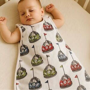 2-12 M Sleeping Sack for Baby Boys 2 Way Zipper Organic Cotton Adjustable Snaps